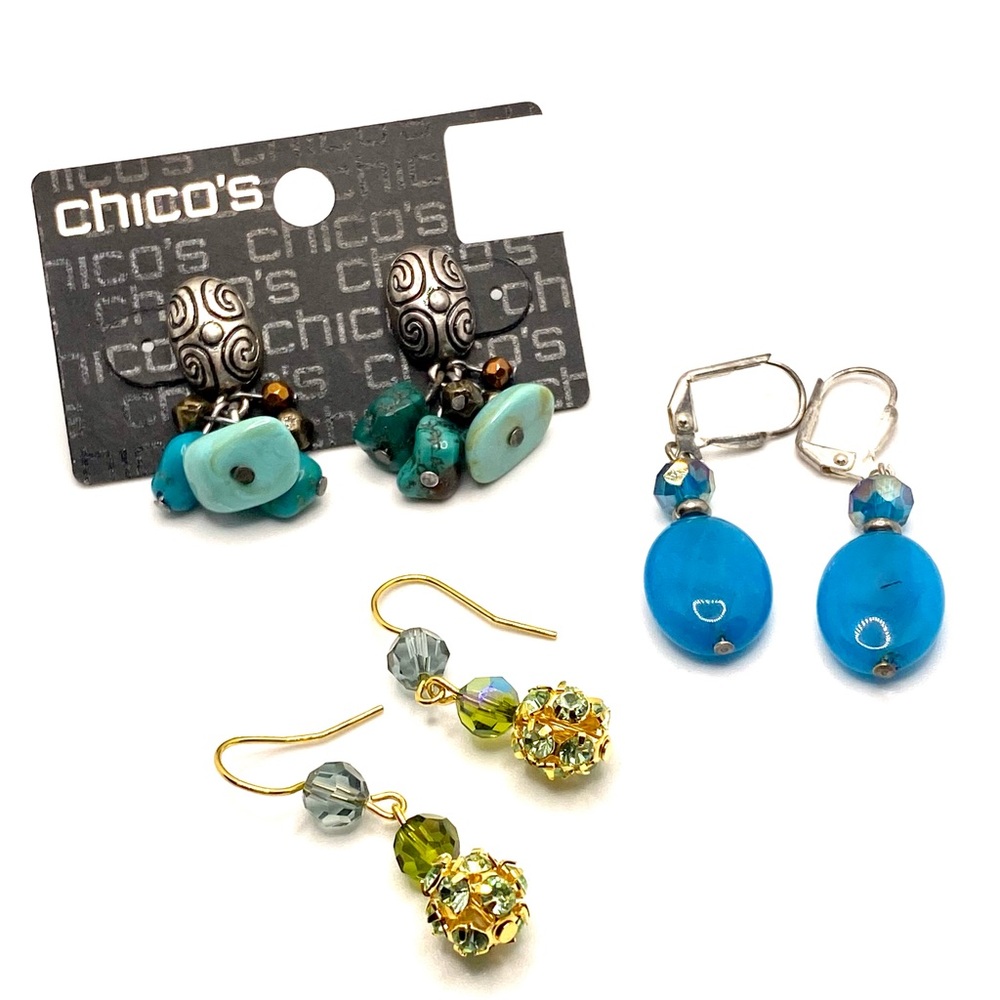 Vintage Estate Jewelry CHICO'S 💙Blue💙 Earrings Lot ✨ F034